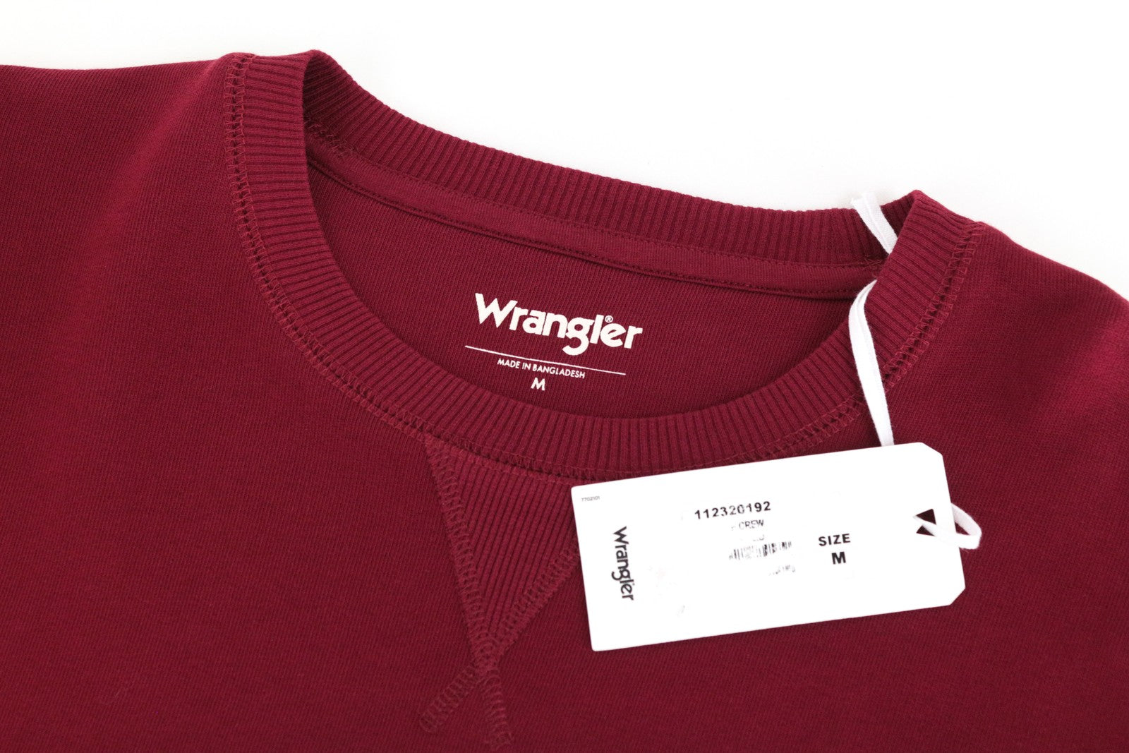 WRANGLER Men Sweatshirt M Casual Long Sleeved Pull On Red Pure Cotton