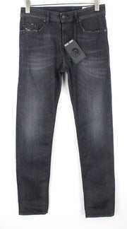 DIESEL Buster 082AS Men Jeans W28/L32 Grey Buttoned Stretch Regular Slim Tapered