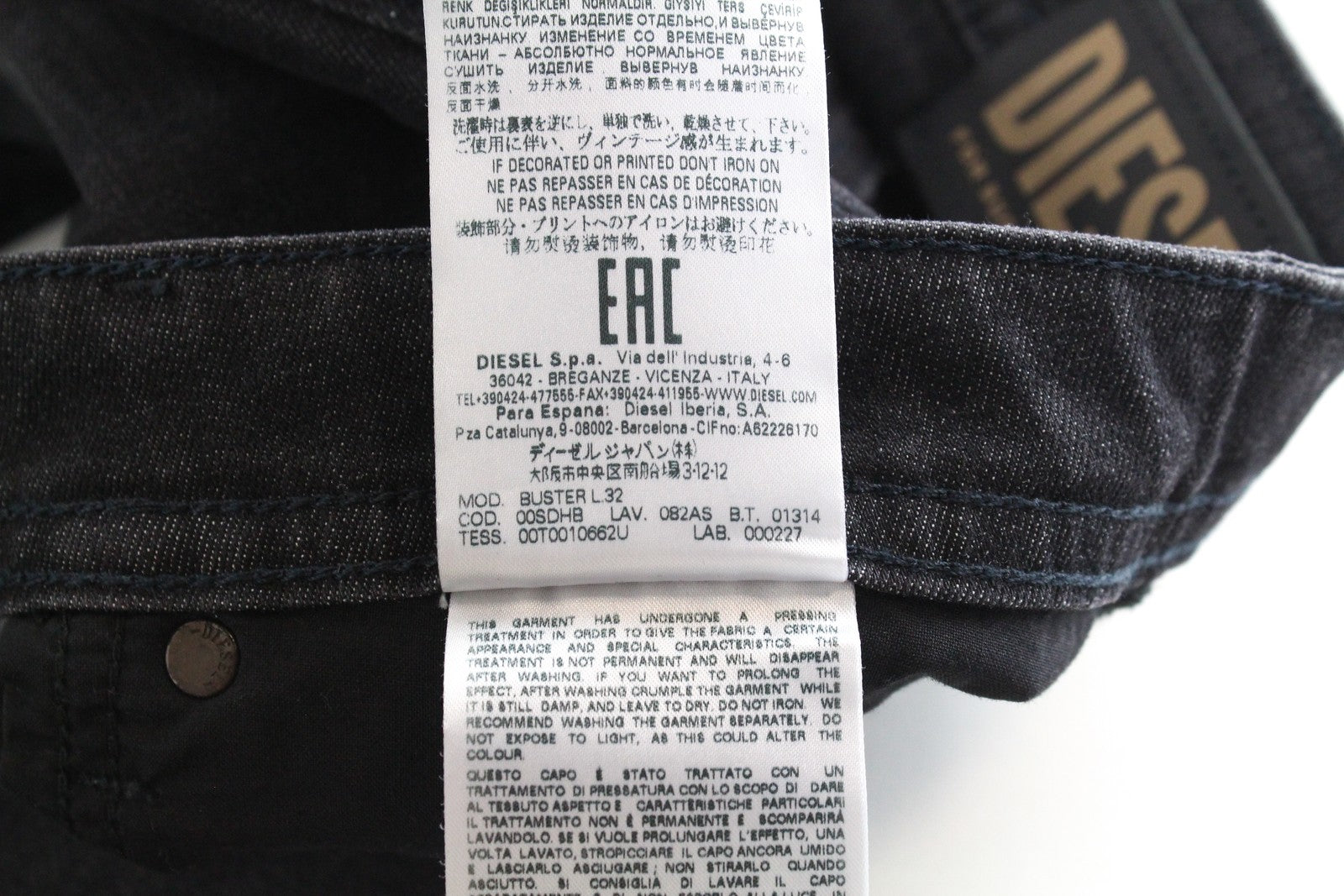 DIESEL Buster 082AS Men Jeans W28/L32 Grey Buttoned Stretch Regular Slim Tapered
