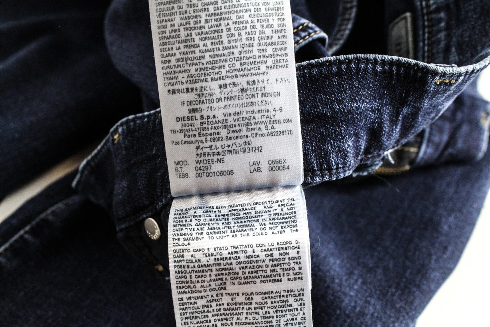 DIESEL Widee-NE 0686X Women Jeans W23 Girls Straight Blue Jogg Sweat Cropped