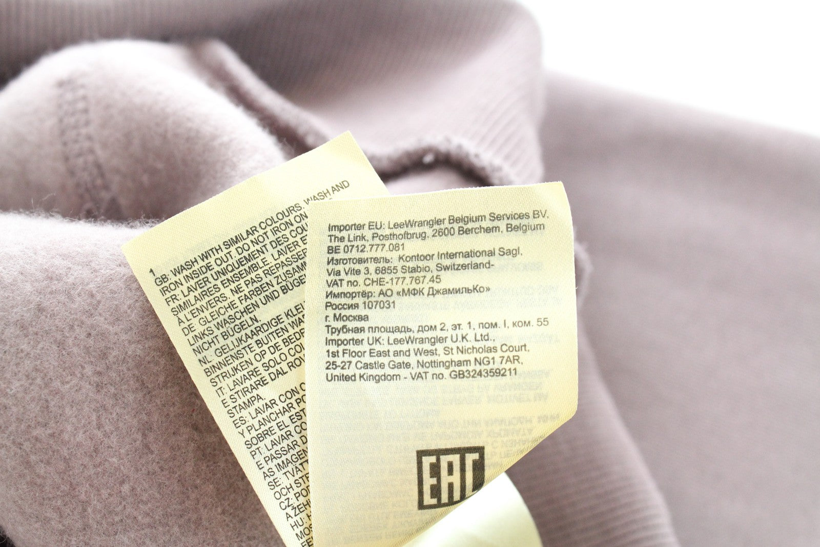 LEE Men Sweatshirt M Purple Storm Fleece Loose Workwear Hoodie Unisex Cotton