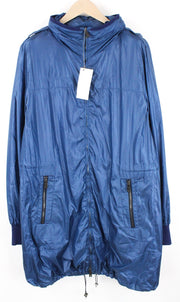 RICHMOND Men Jacket IT48 Mid-Blue Lightweight Softshell Mid-Length Rain Hooded