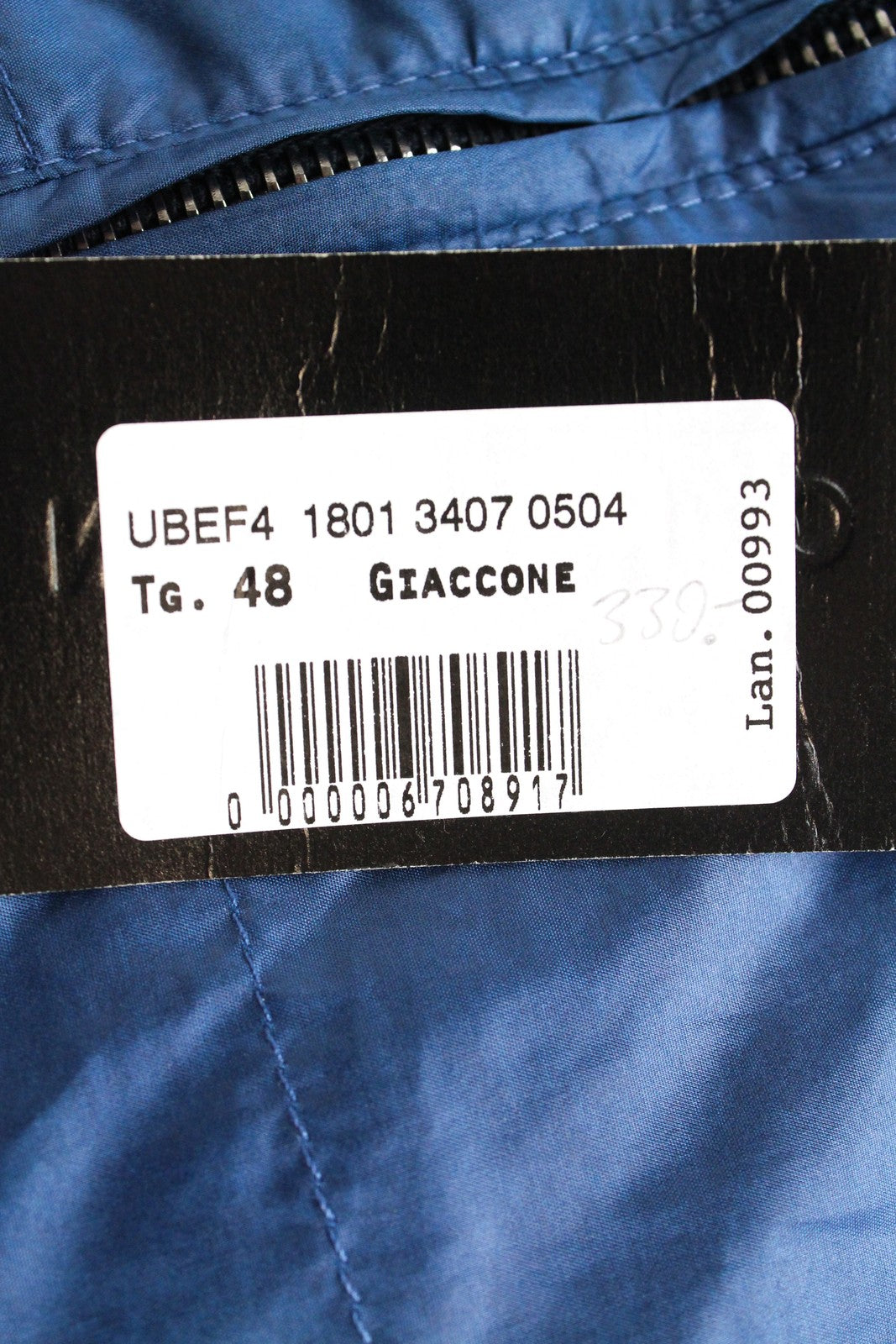 RICHMOND Men Jacket IT48 Mid-Blue Lightweight Softshell Mid-Length Rain Hooded