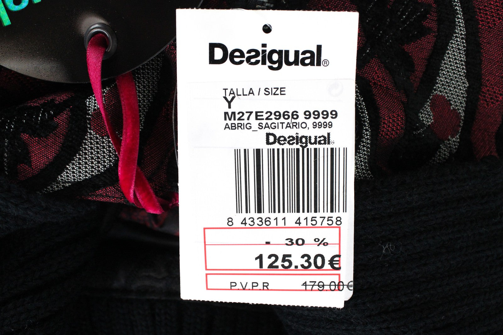 DESIGUAL Sagitario Women Coat ~EU38 Jacquard Embroidered Designer Red Melange~