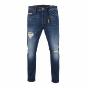 DIESEL Tepphar 084TX Men Jeans W28/L32 Slim Carrot Fit Blue Cotton Stretch