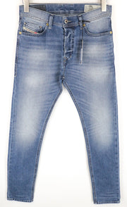 DIESEL Tepphar 0842H Men Jeans W27/L32 Slim Carrot Wash Blue Cotton Stretch Boys