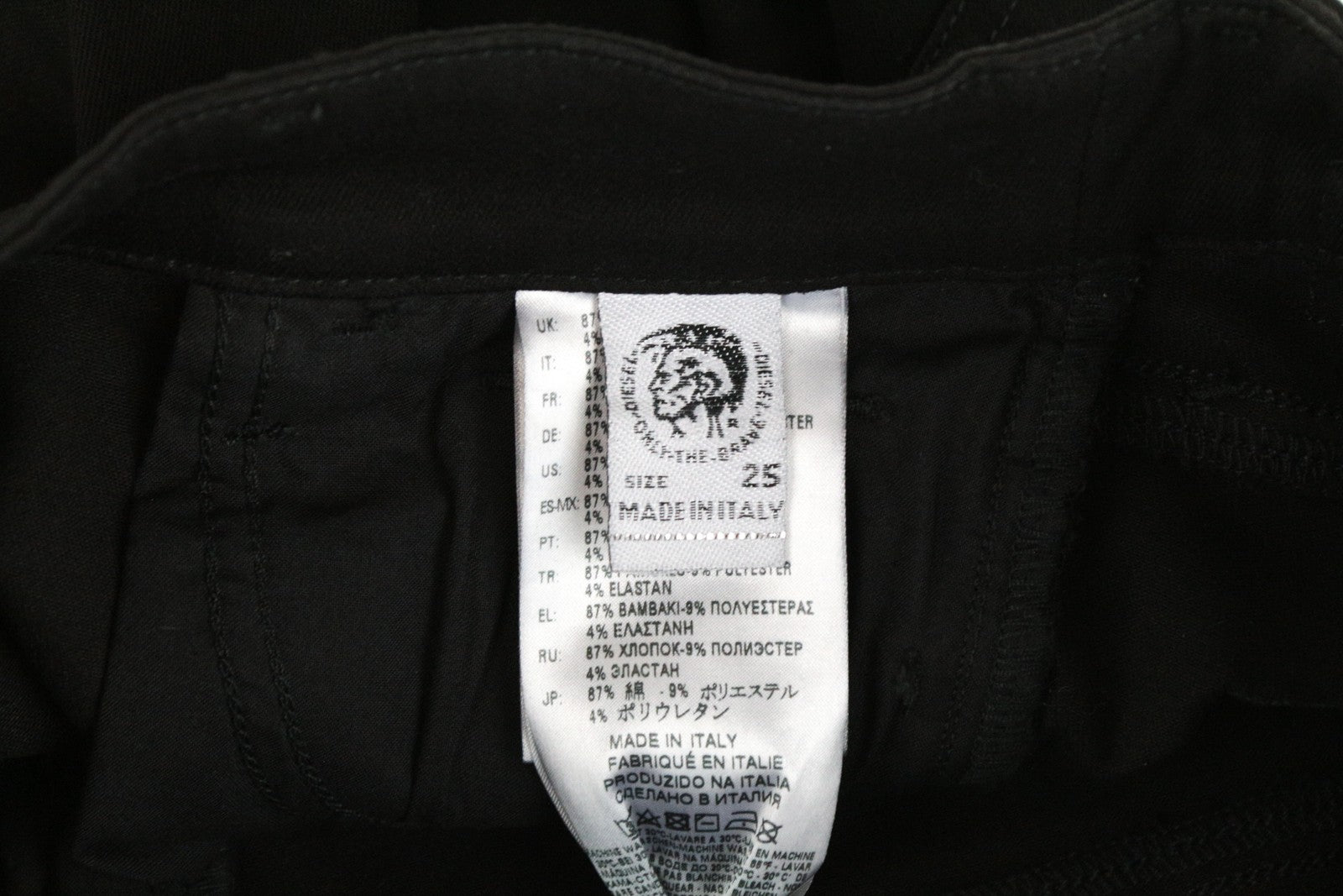 DIESEL Slandy 0860S Women Jeans W25/L30 Super Slim Skinny Black Cotton Stretch