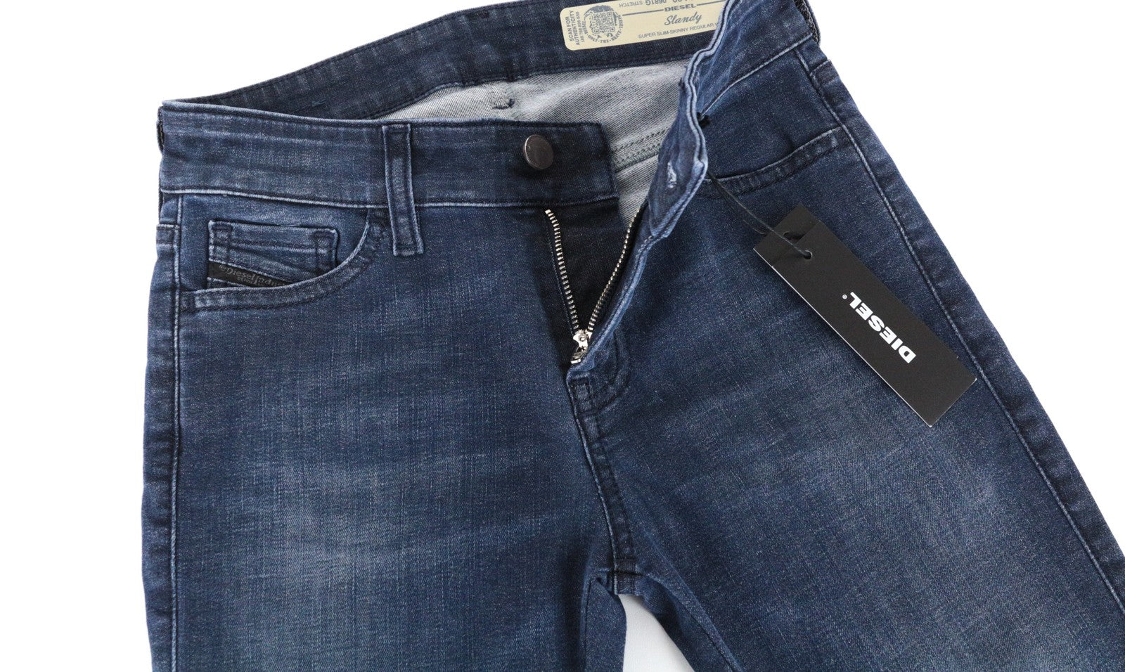DIESEL Slandy 0681G Women Jeans W26/L30 Super Slim Skinny Fit Blue Stretch