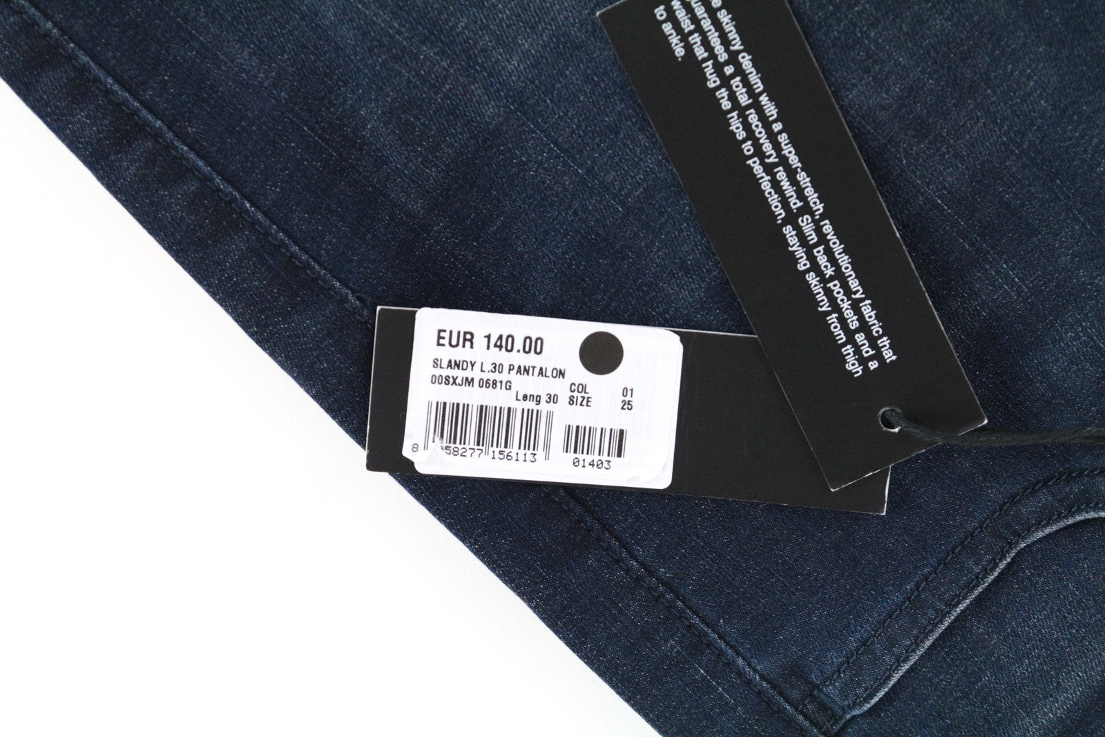 DIESEL Slandy 0681G Women Jeans W25/L30 Super Slim-Skinny Fit Blue Stretch