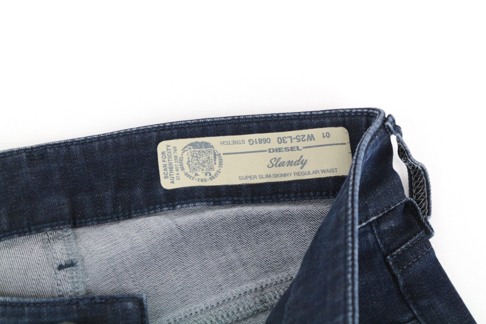 DIESEL Slandy 0681G Women Jeans W25/L30 Super Slim-Skinny Fit Blue Stretch