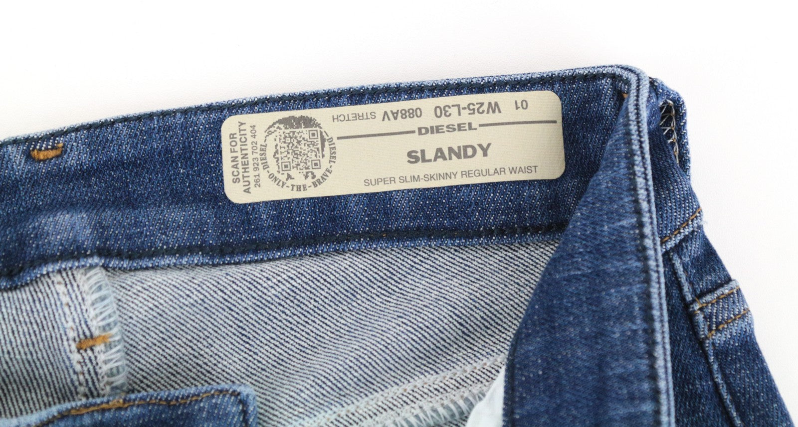 DIESEL Slandy 088AV Women Jeans W25/L30 Super Slim Skinny Blue Cotton Stretch
