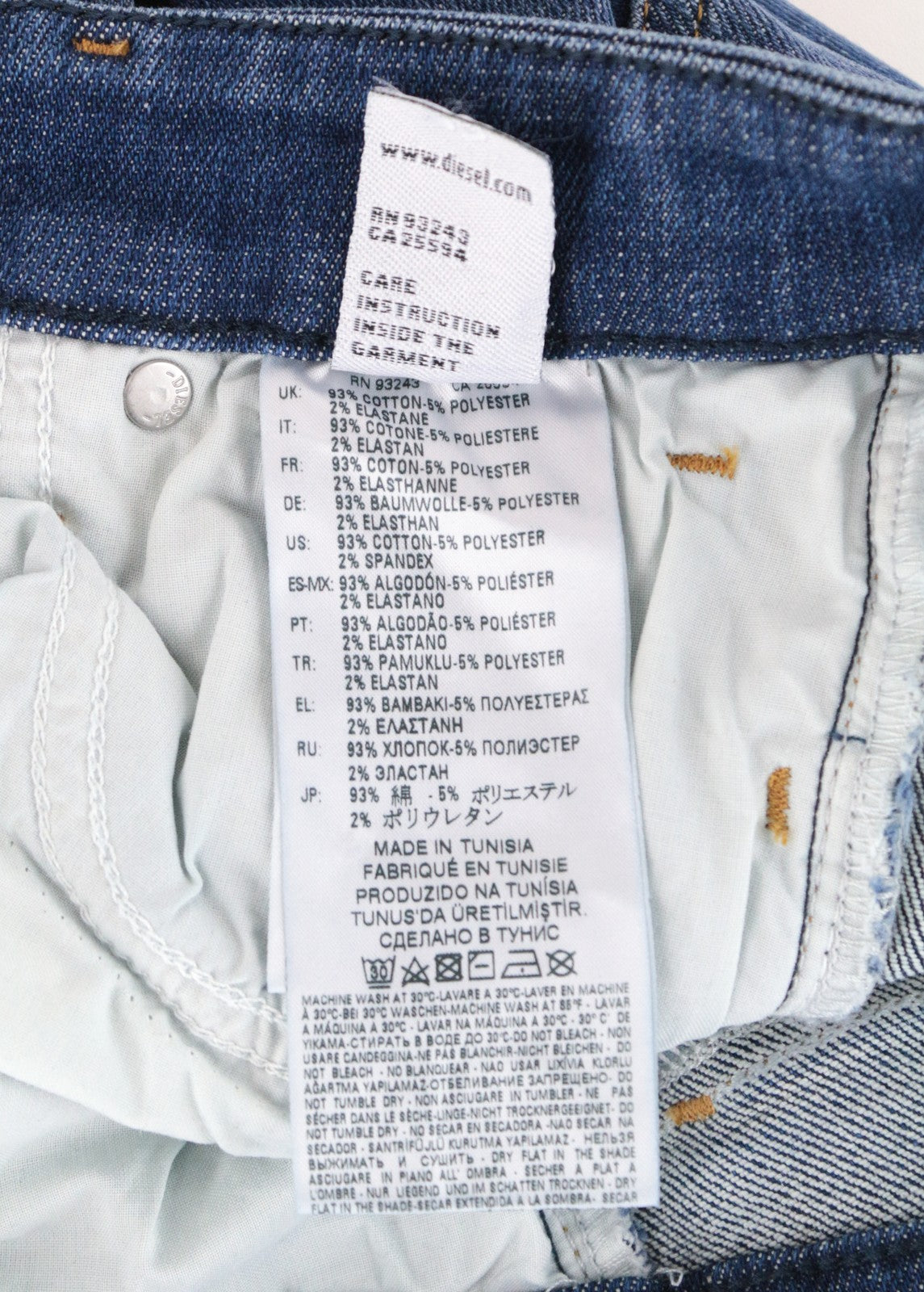 DIESEL Slandy 088AV Women Jeans W25/L30 Super Slim Skinny Blue Cotton Stretch