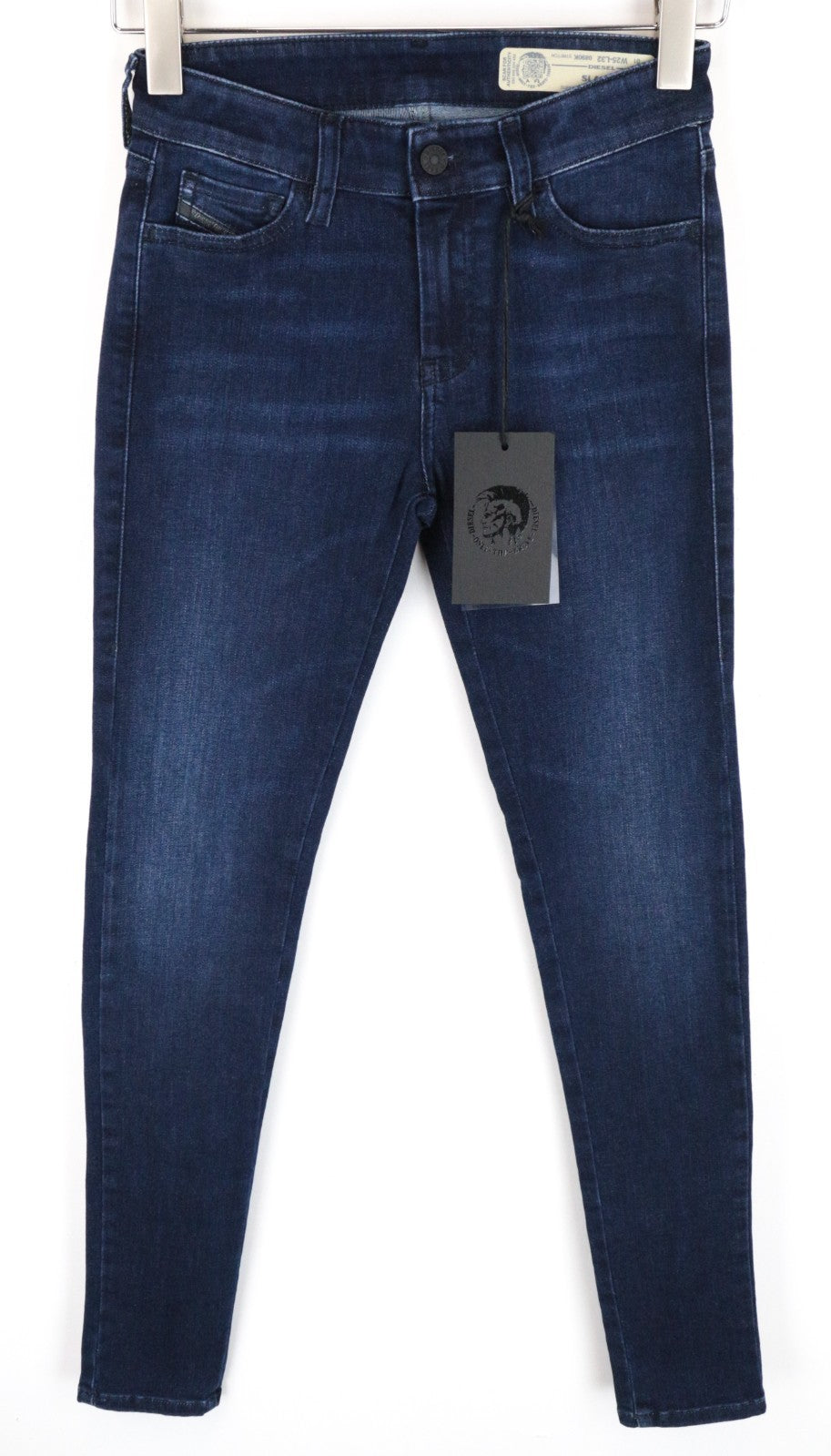 DIESEL Slandy 0890K Women Jeans W25/L32 Super Slim-Skinny Blue Cotton Stretch
