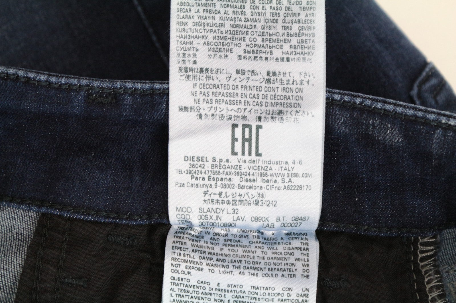 DIESEL Slandy 0890K Women Jeans W25/L32 Super Slim-Skinny Blue Cotton Stretch