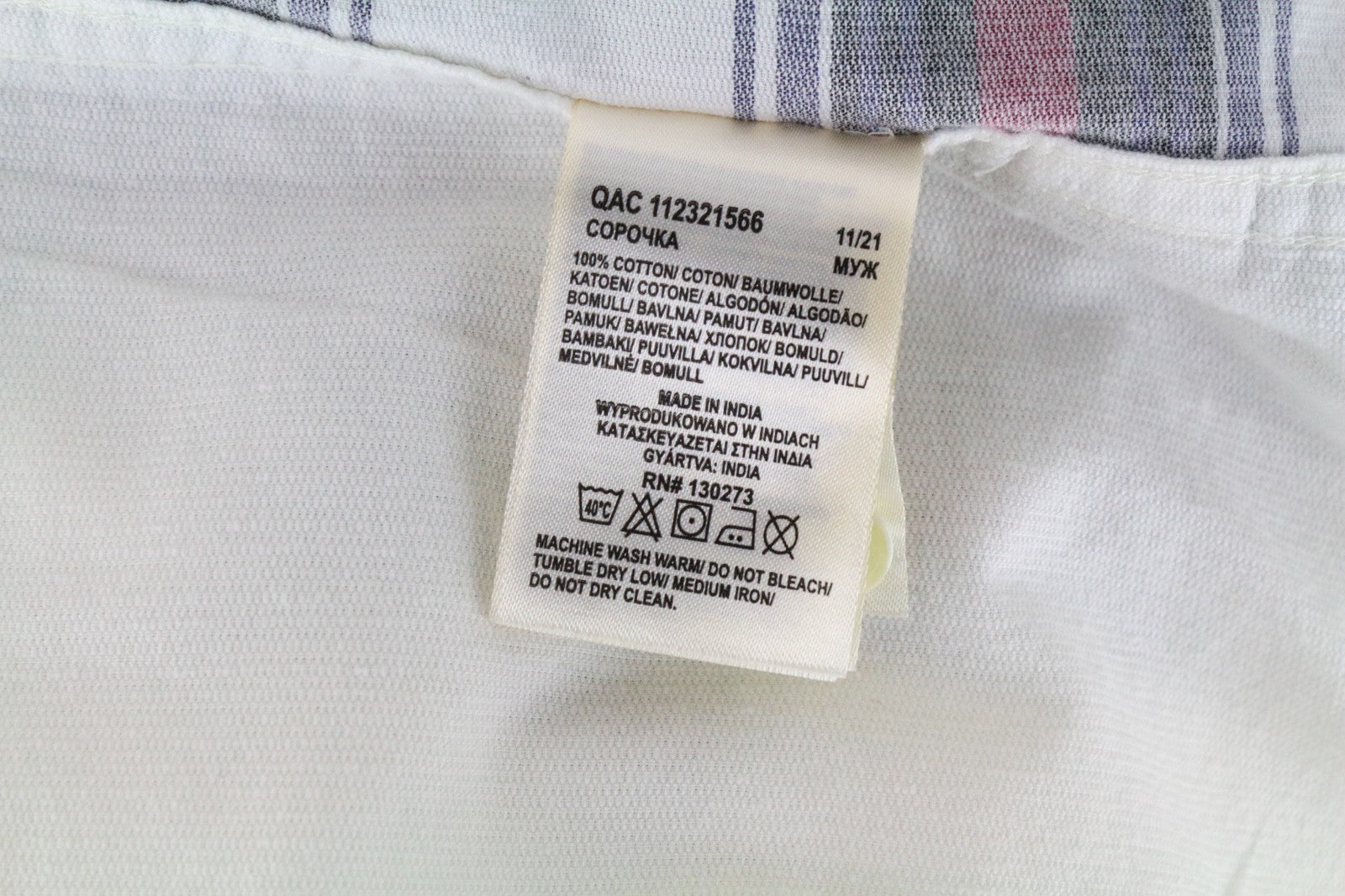 WRANGLER Men Shirt M Long Sleeved Off-White Cotton Checked Corduroy Button-Up