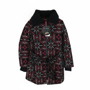 DESIGUAL Sagitario Women Coat ~38 M Red Grey Single-Breasted Zipped Belted Lined