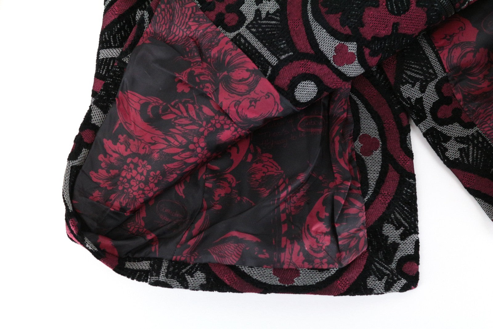 DESIGUAL Sagitario Women Coat ~38 M Red Grey Single-Breasted Zipped Belted Lined