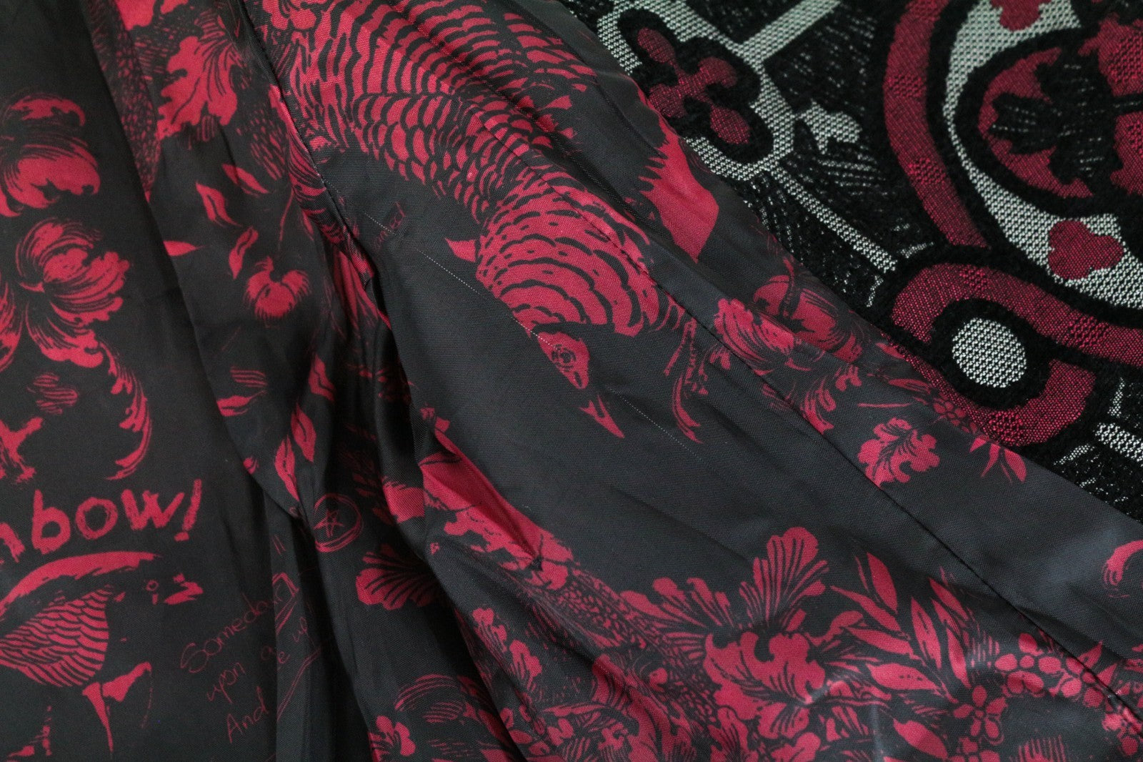 DESIGUAL Sagitario Women Coat ~38 M Red Grey Single-Breasted Zipped Belted Lined