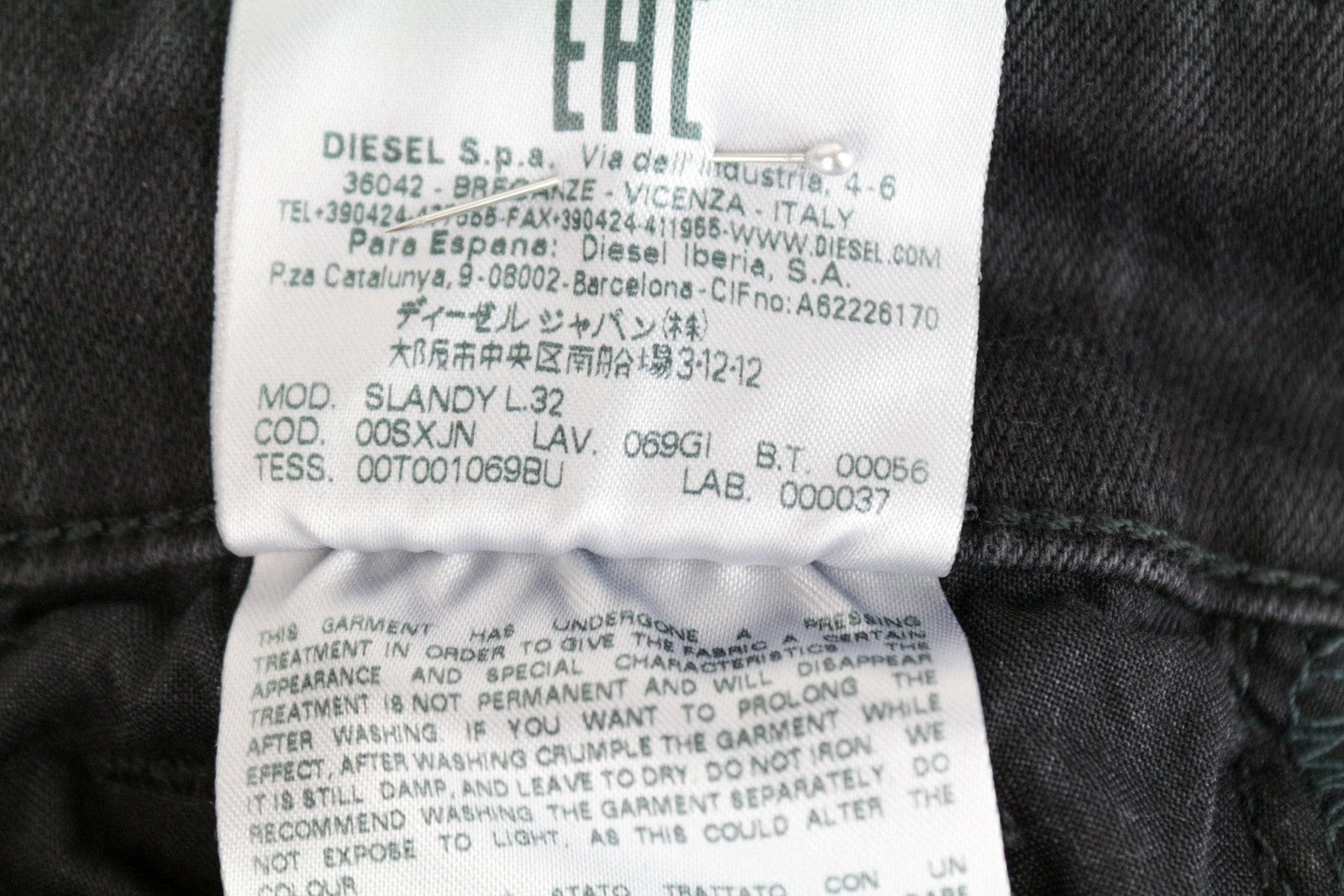 DIESEL Slandy 069GI Women Jeans W24/L32 Super Slim Skinny Grey Stretch Girls