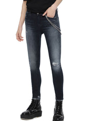 DIESEL Slandy 084ZD Women Jeans W31/L34 Super Slim-Skinny Blue Cotton Stretch