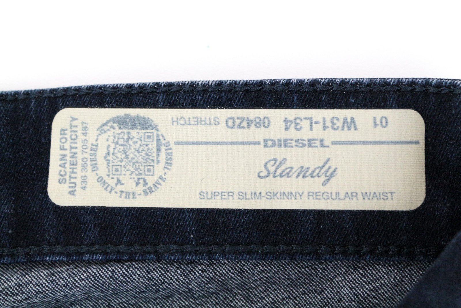 DIESEL Slandy 084ZD Women Jeans W31/L34 Super Slim-Skinny Blue Cotton Stretch