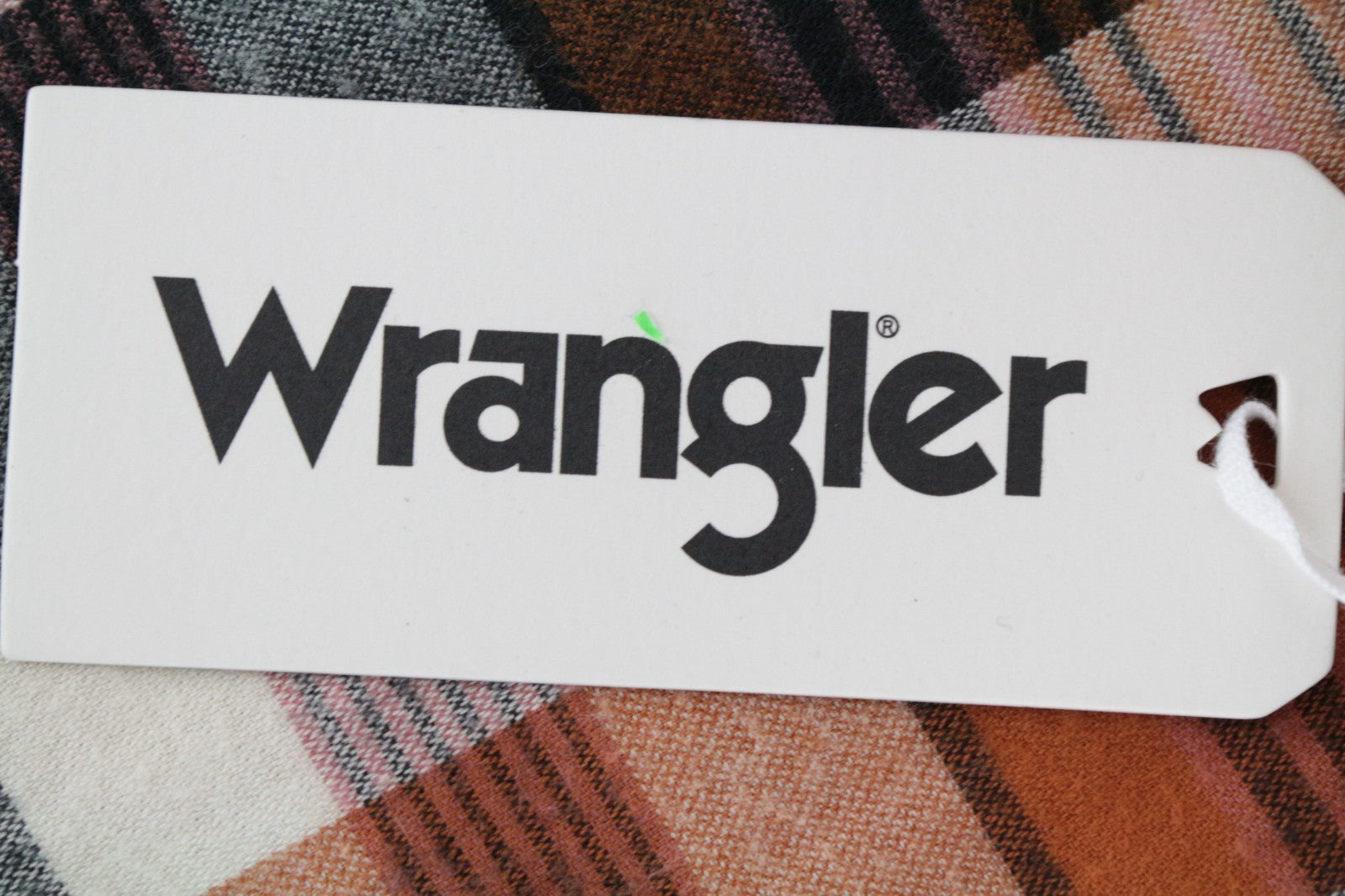 WRANGLER Men Shirt M Orange Pure Cotton Checked Long Sleeved Button-Up Flannel