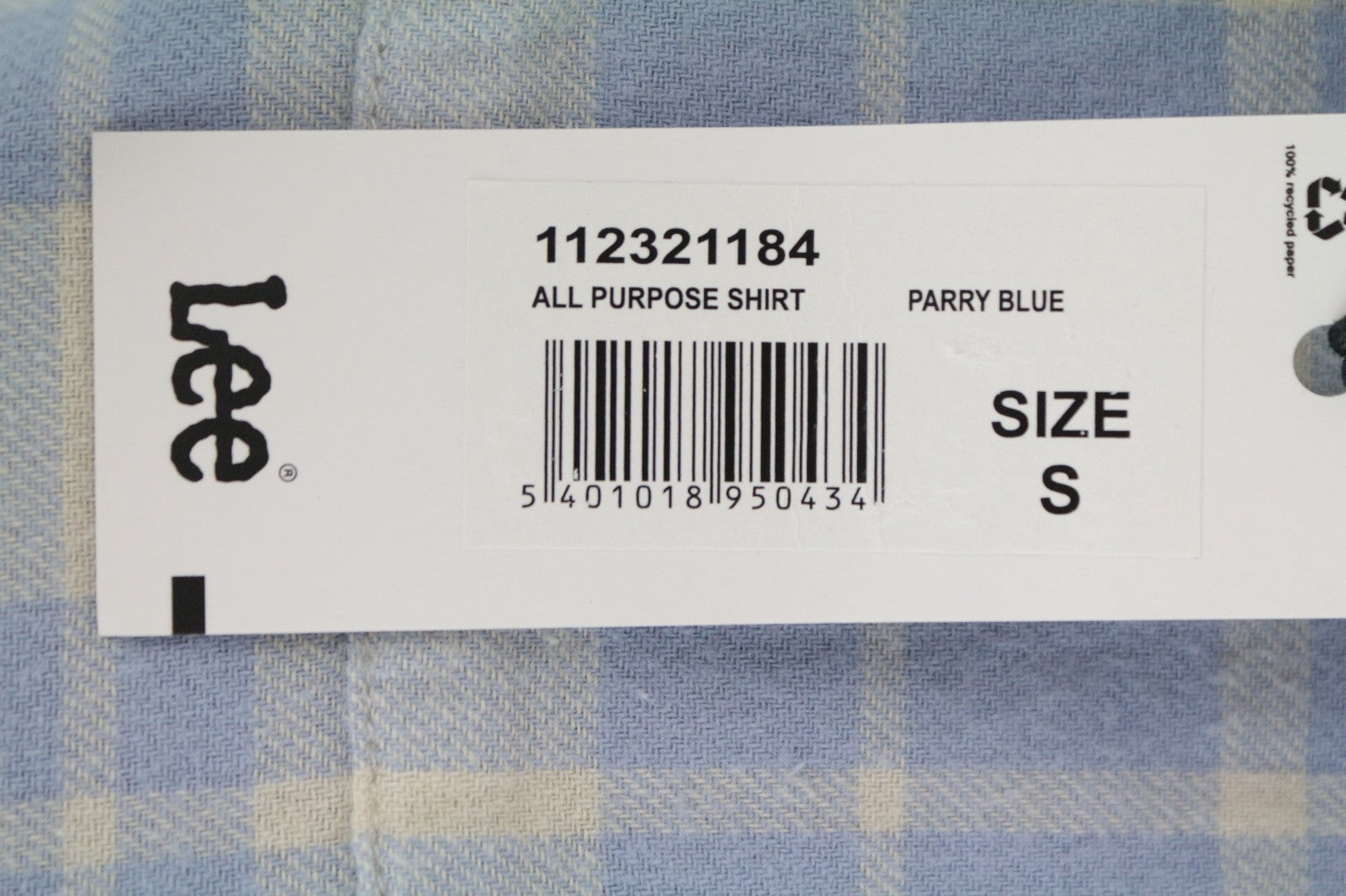 LEE Men Shirt S Blue Pure Cotton Checked Long Sleeved Button-Up Pocketed