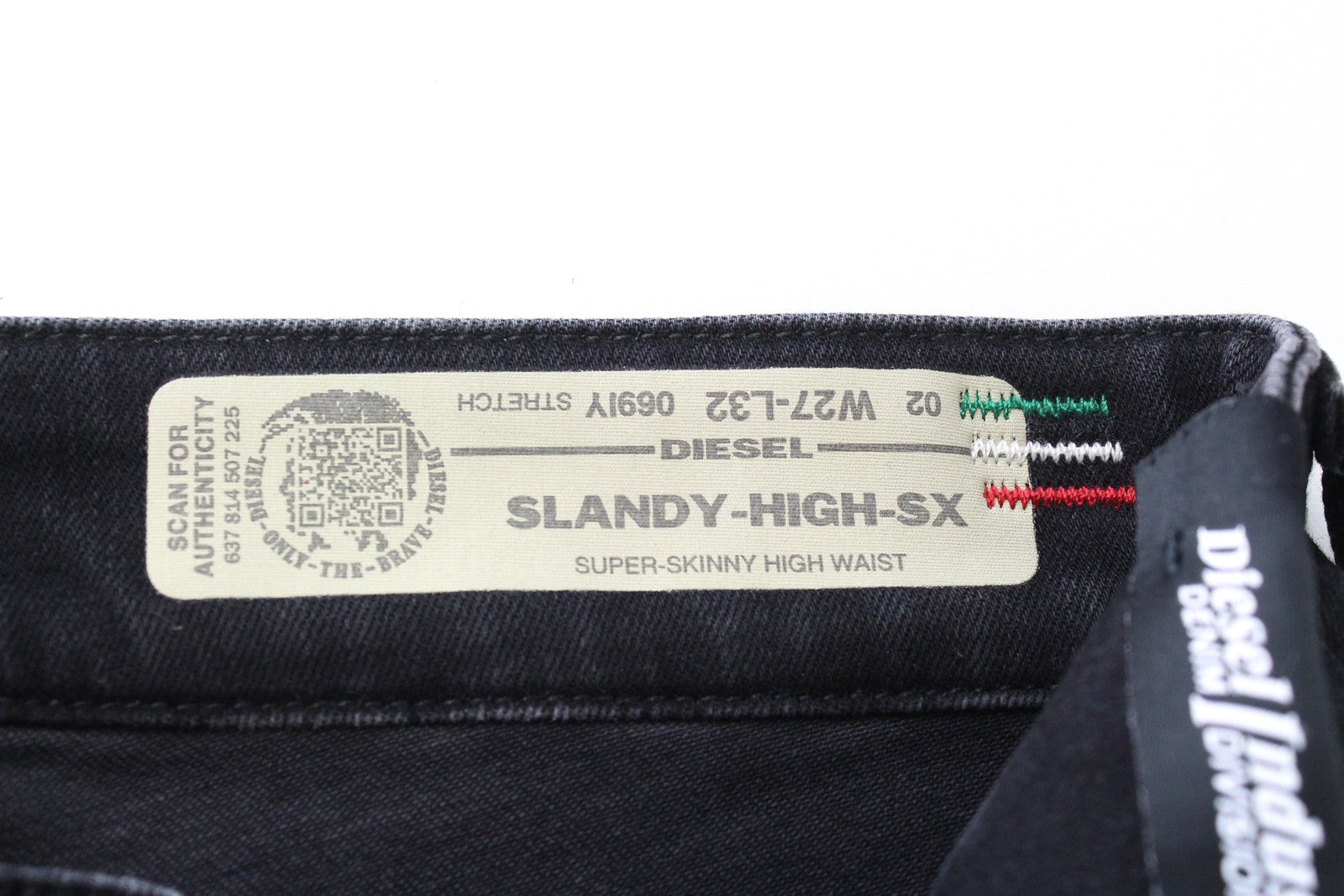 DIESEL Slandy-High-SX 069IY Women Jeans W27/L32 Super Skinny Navy Red Wash