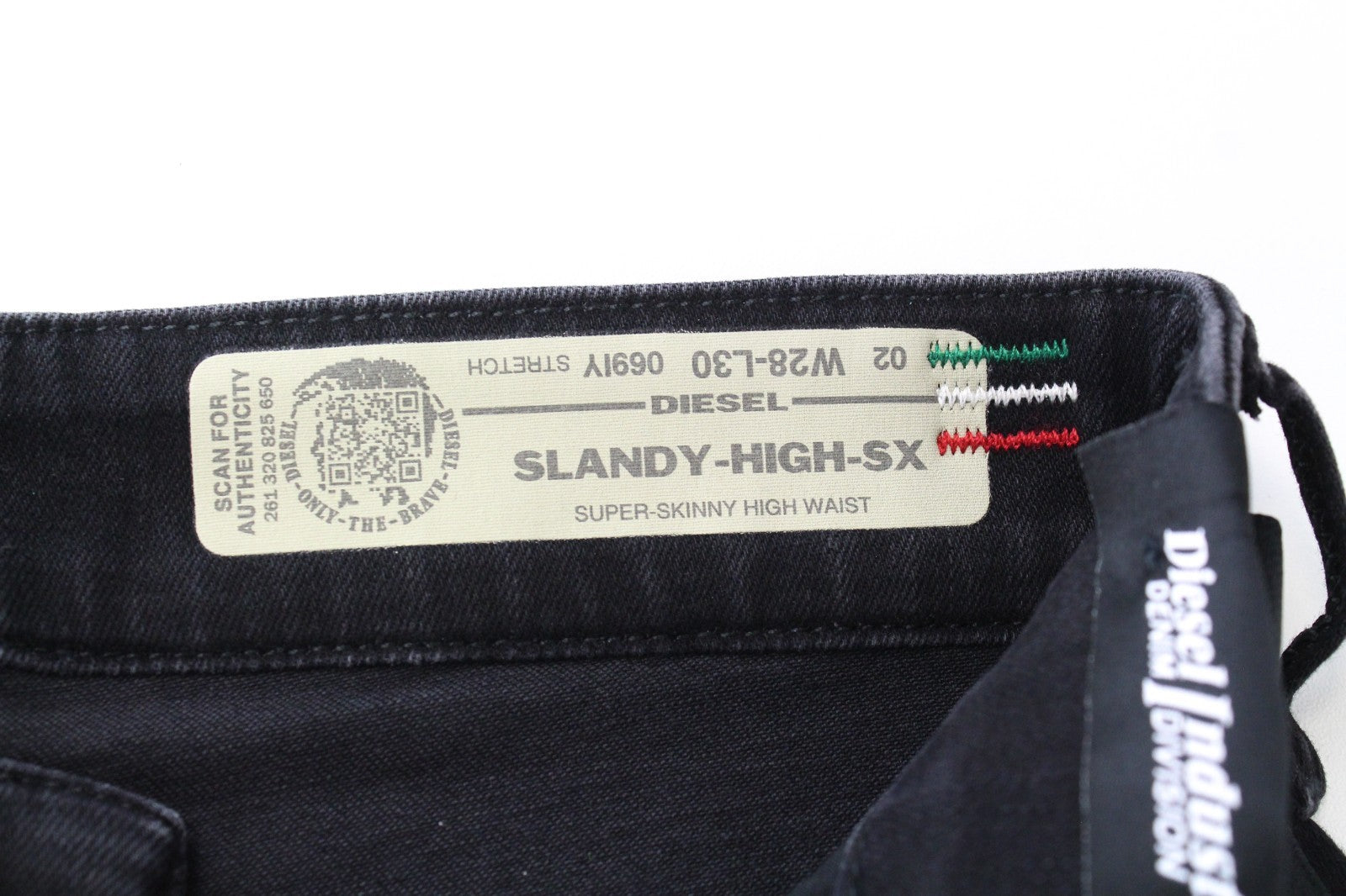 DIESEL Slandy-High-SX 069IY Women Jeans W28/L30 Super Skinny Blue Red Washed