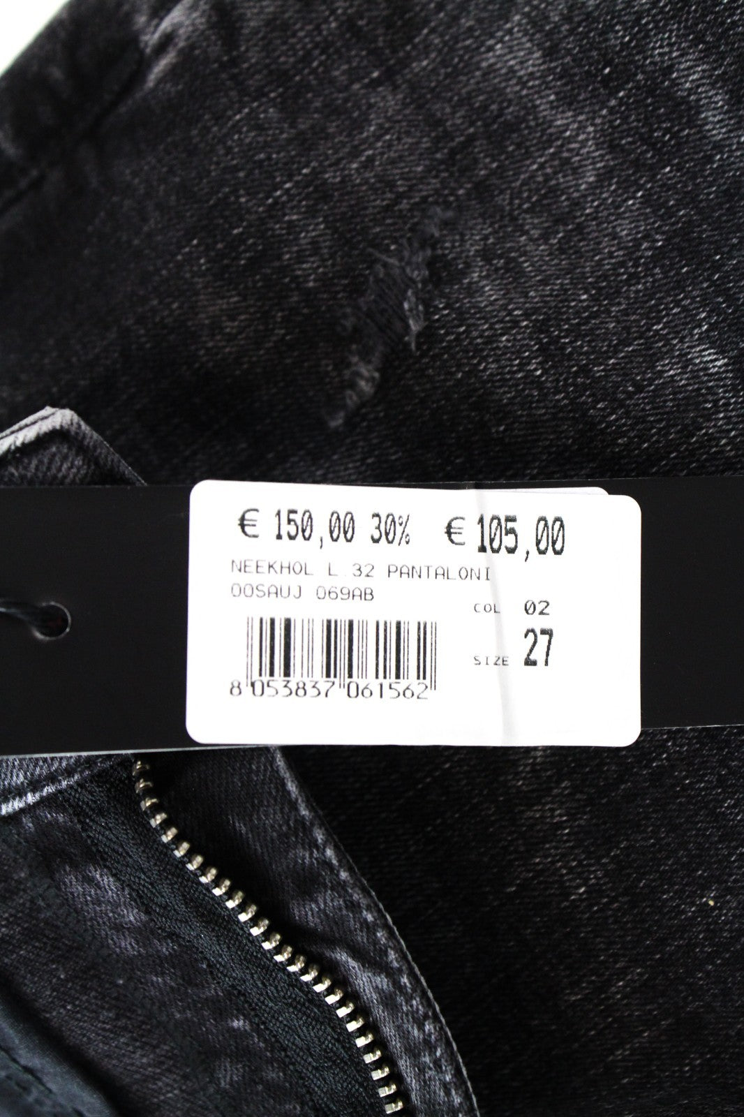 DIESEL Neekhol 069AB Women Jeans W27/L32 Straight Grey Cotton Stretch Ripped