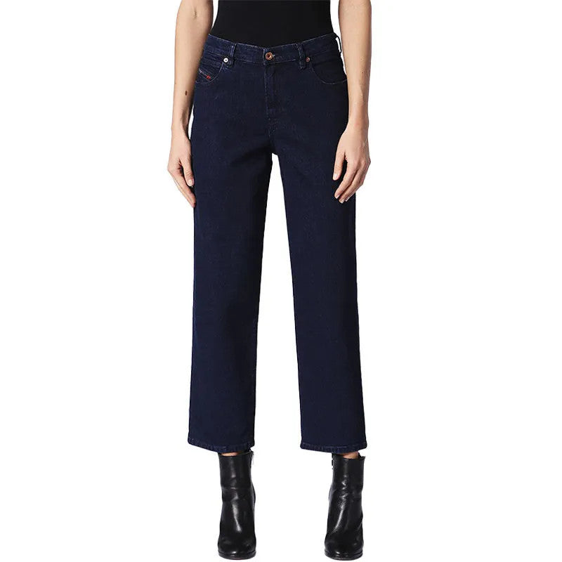 DIESEL Niclah 084CG Women Jeans W25/L32 Straight Blue Cotton Stretch High Waist