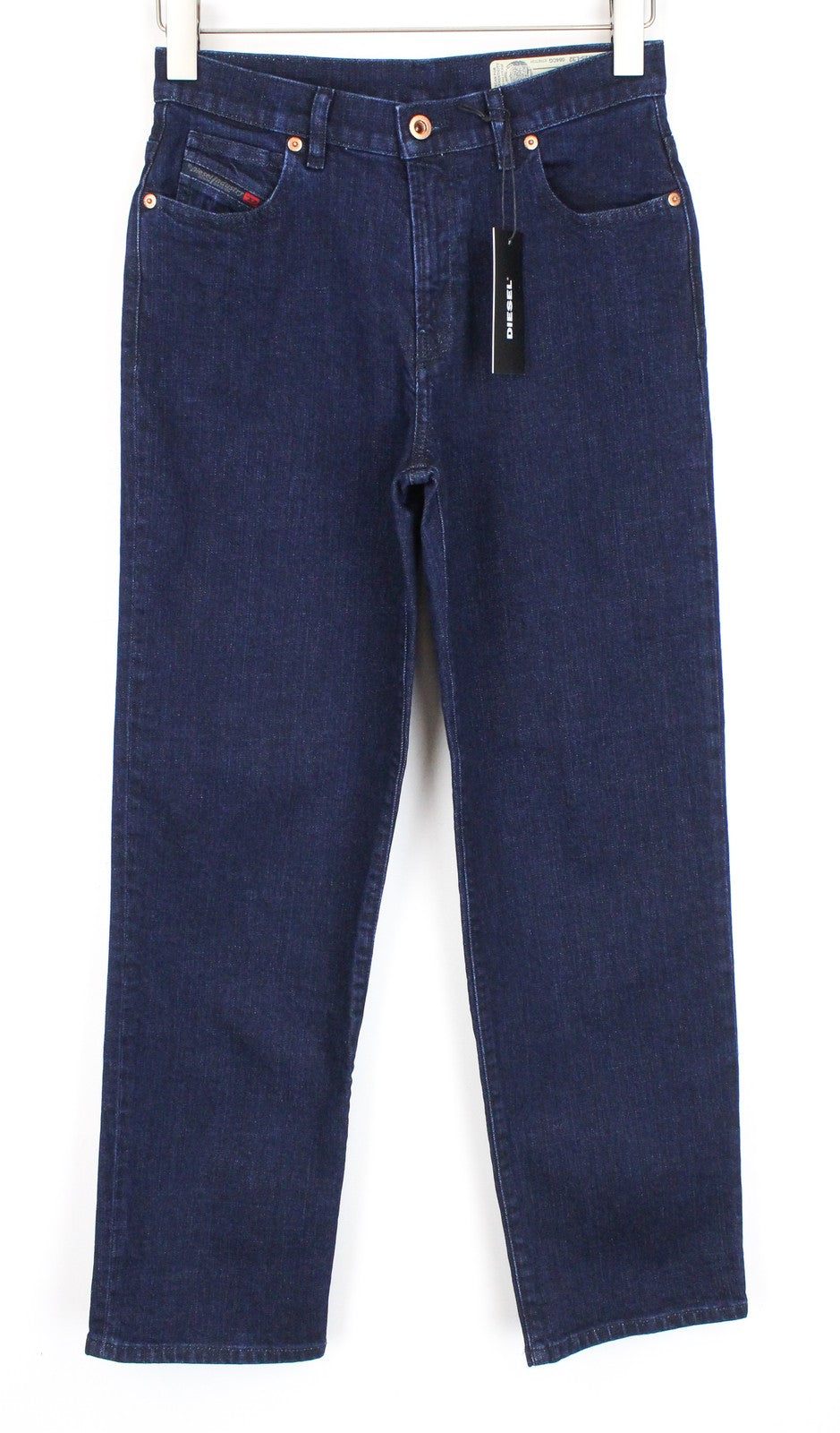 DIESEL Niclah 084CG Women Jeans W25/L32 Straight Blue Cotton Stretch High Waist
