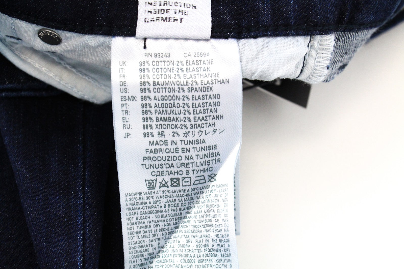 DIESEL Niclah 084CG Women Jeans W25/L32 Straight Blue Cotton Stretch High Waist