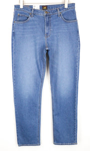 LEE West Men Jeans W32/L32 Relaxed Fit Washed Blue Cotton Stretch Denim