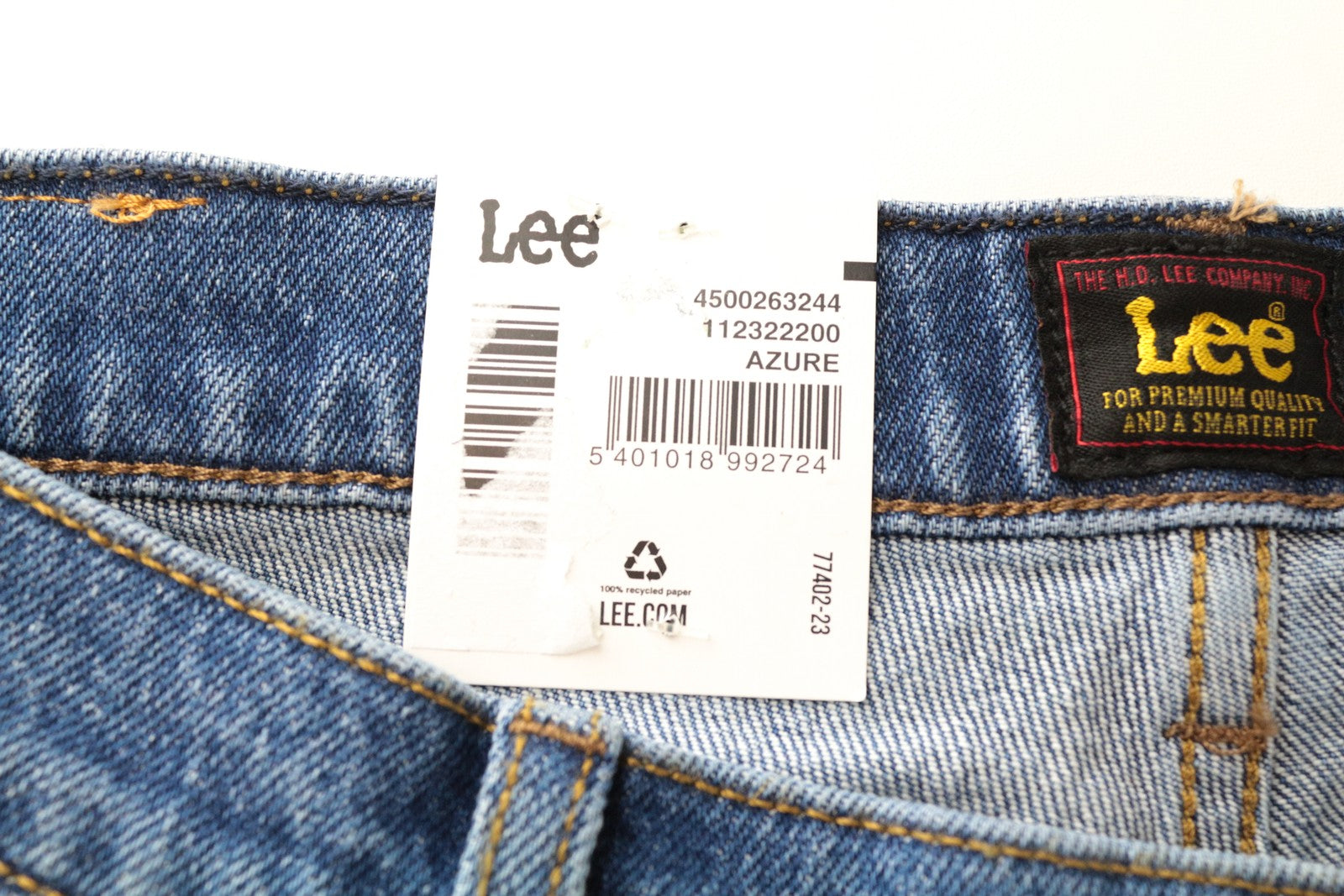 LEE West Men Jeans W32/L32 Relaxed Fit Washed Blue Cotton Stretch Denim