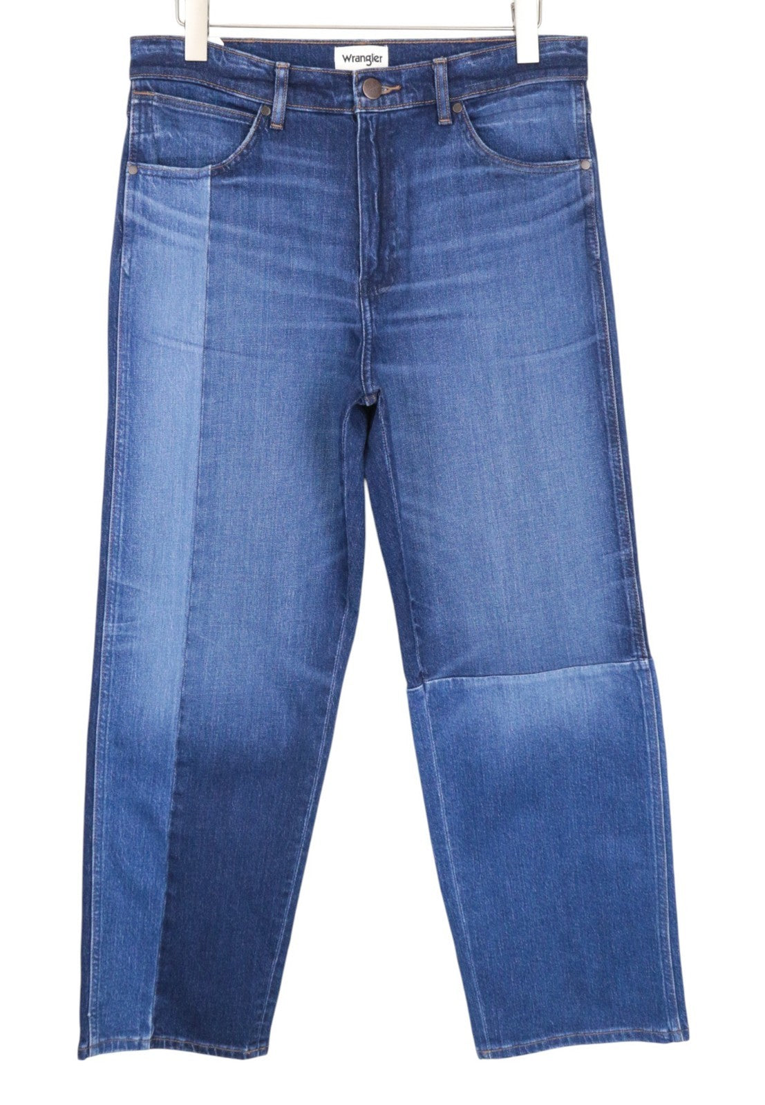 WRANGLER Redding Men Jeans W32/L32 Straight Fit Blue Cotton Stretch Patched
