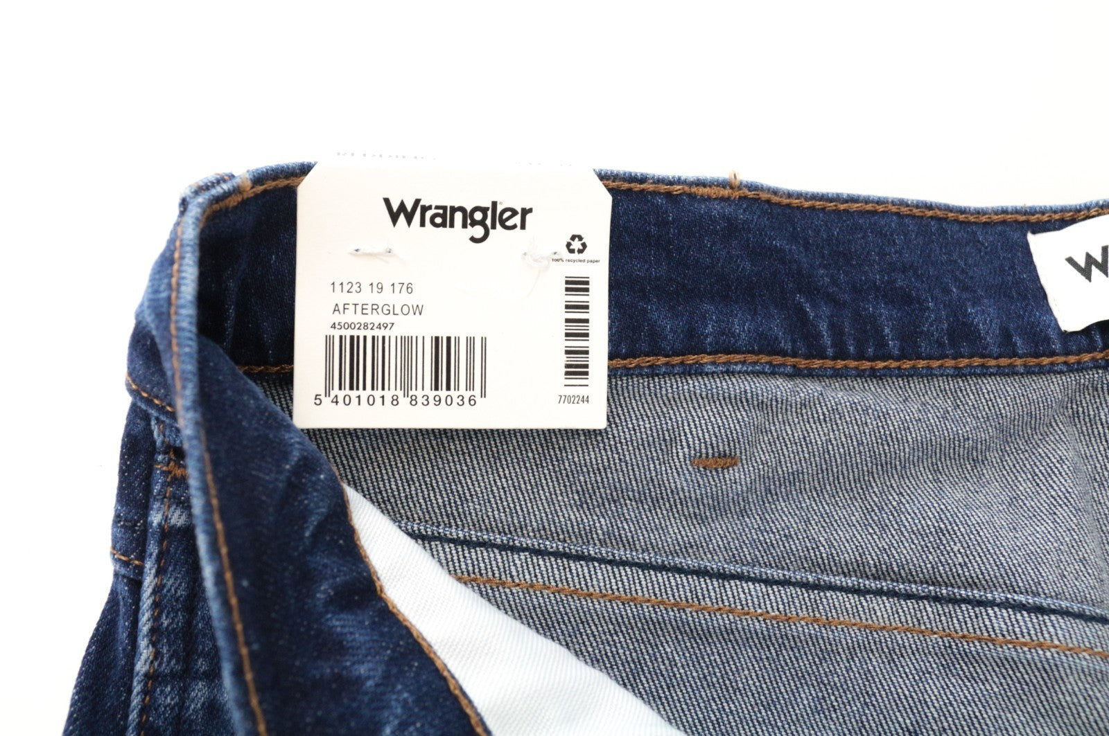 WRANGLER Redding Men Jeans W32/L32 Straight Fit Blue Cotton Stretch Patched
