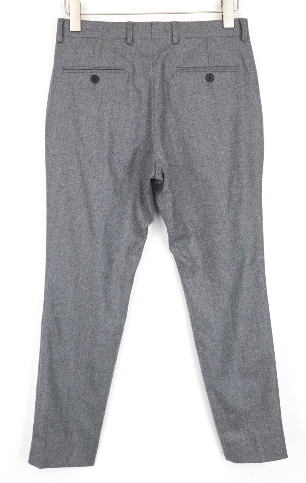 SANDRO Men Trousers 36 W30 Grey Pure Wool Pleated Front Classic Formal