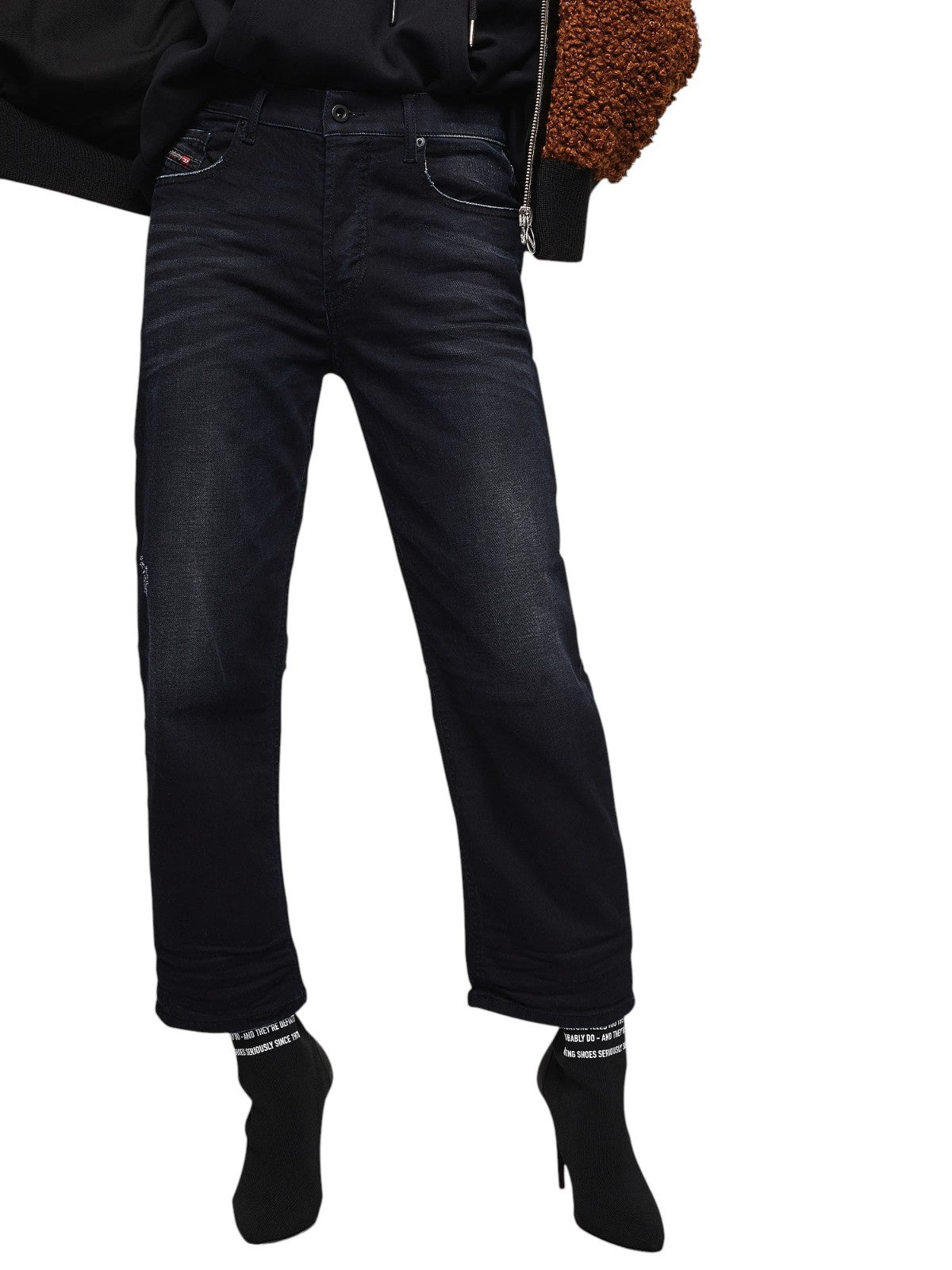 DIESEL Aryel 0679R Women Jeans W26/L32 Straight Fit Navy Blue Cotton Stretch