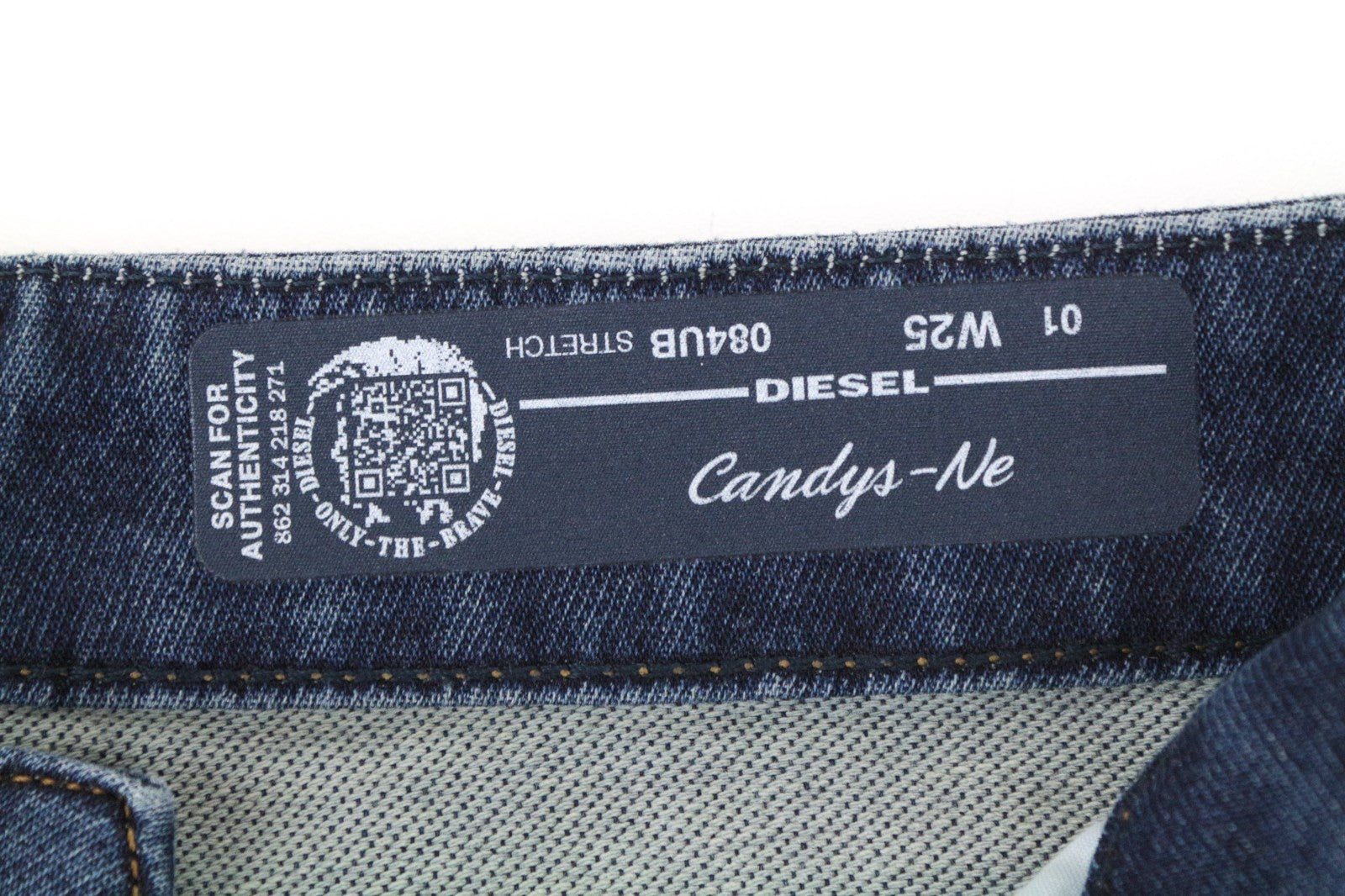 DIESEL Candys-Ne 084UB Women Jeans W25 Sweat Jogg Boyfriend Fit Blue Stretch