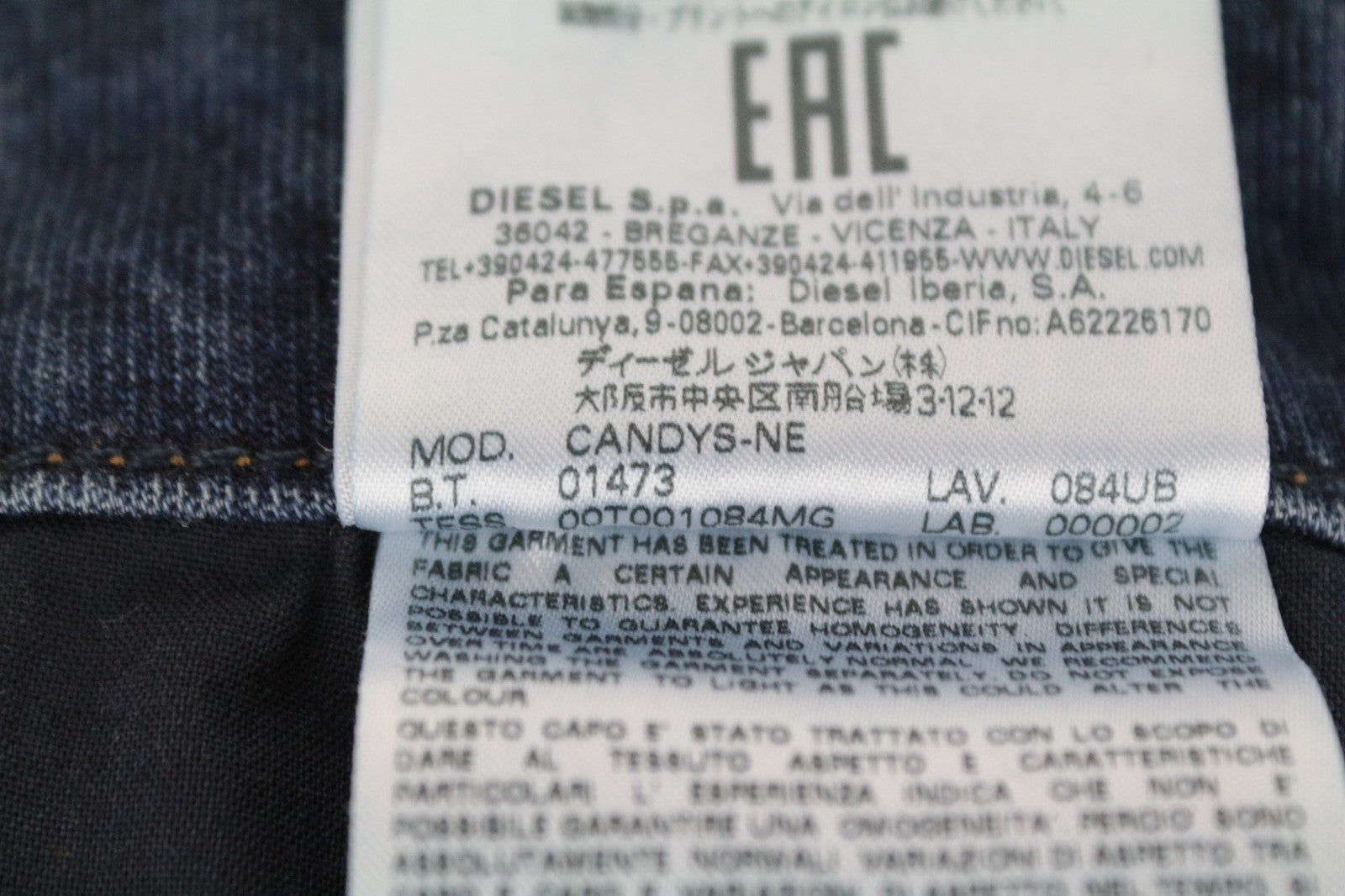 DIESEL Candys-Ne 084UB Women Jeans W25 Sweat Jogg Boyfriend Fit Blue Stretch