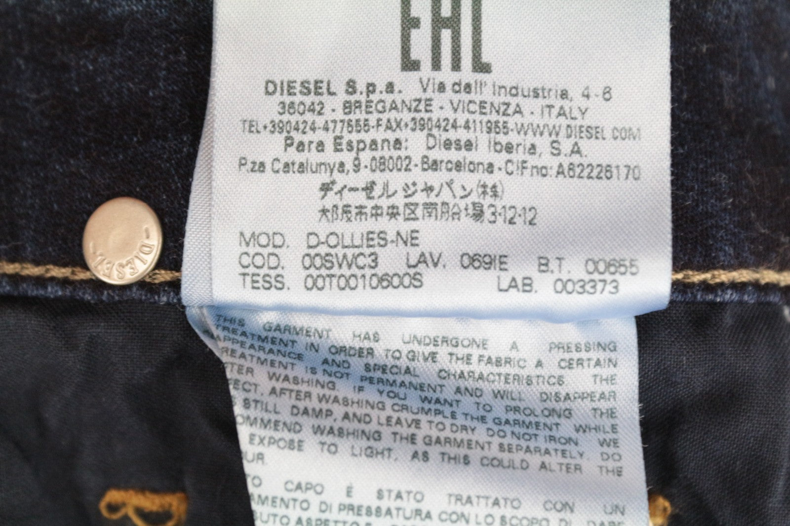 DIESEL D-Ollies-NE 069IE Women Jeans W24 Sweat Jogg Slim Cotton Blue Girls