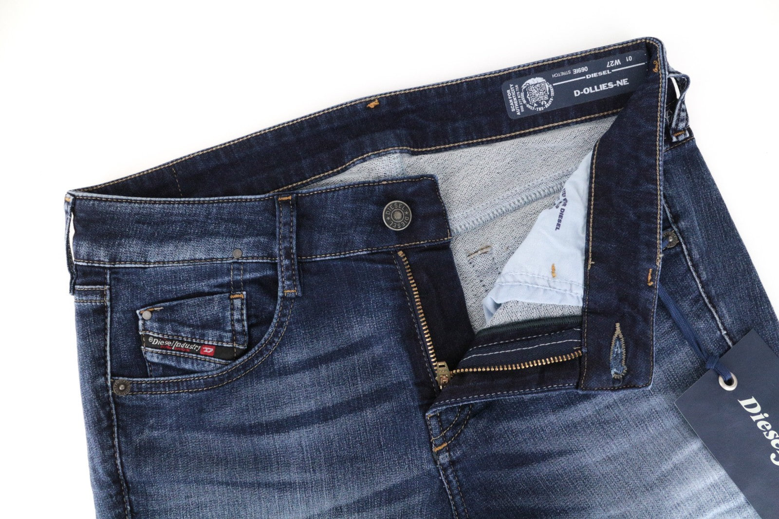 DIESEL D-Ollies-NE 069IE Women Jeans W27 Sweat Jogg Slim Washed Stretch Blue