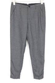 DENHAM Ocean Women Trousers XS Grey Pleated Front Classic Formal