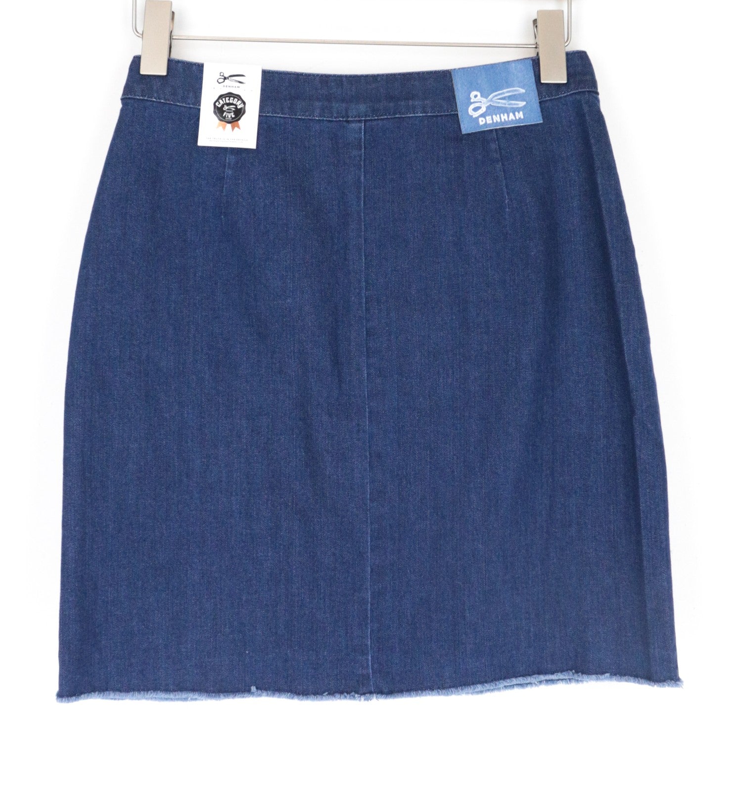 DENHAM Salinas Women Skirt W27 Blue Cotton Blend Stretch Denim Mini Casual