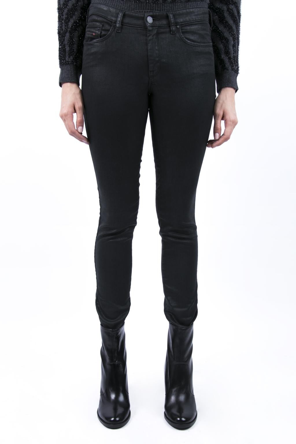 DIESEL Doris-NE 0837C Women Jeans W24 Sweat Jogg Skinny Fit Blue Coated Girls