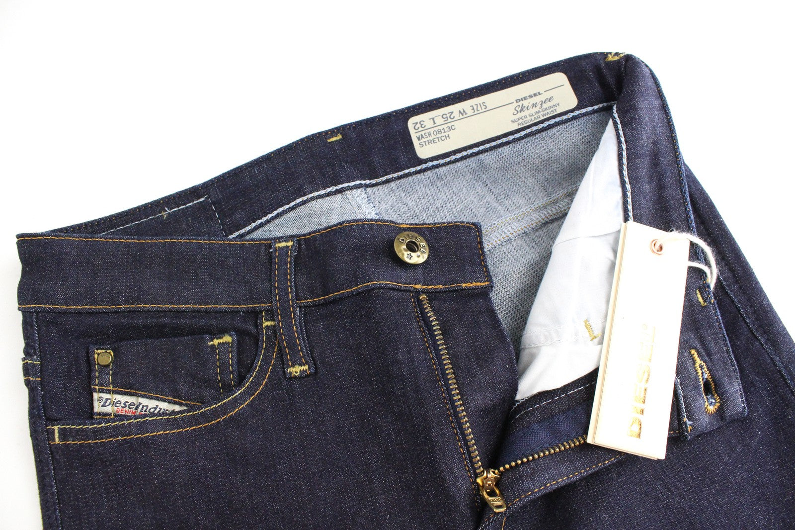 DIESEL Skinzee 0813C Women Jeans W25/L32 Super Slim-Skinny Fit Blue Stretch