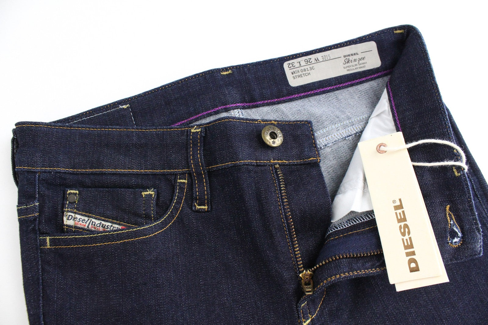 DIESEL Skinzee 0813C Women Jeans W26/L32 Super Slim-Skinny Blue Denim Stretch