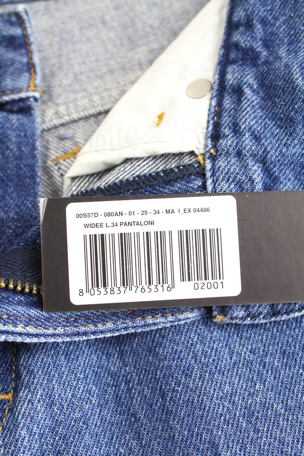 DIESEL Widee 080AN Women Jeans W25/L34 Straight Blue Pure Cotton High Waist