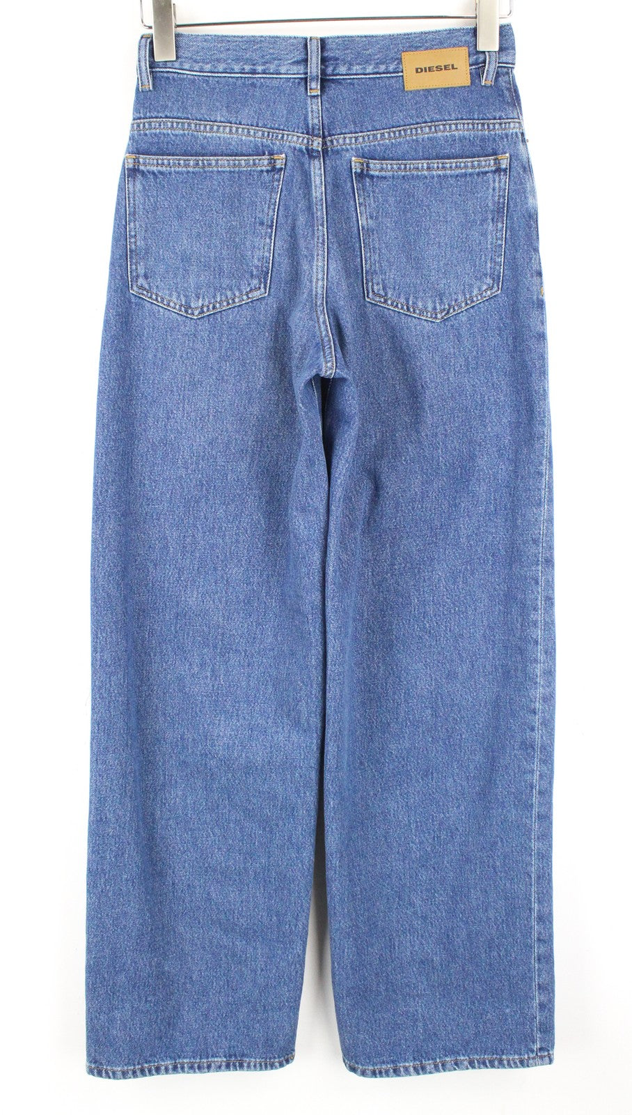 DIESEL Widee 080AN Women Jeans W25/L32 Straight Blue Pure Cotton High Waisted